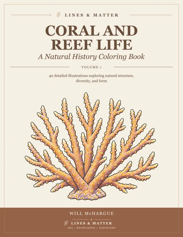Coral and Reef Life coloring book cover