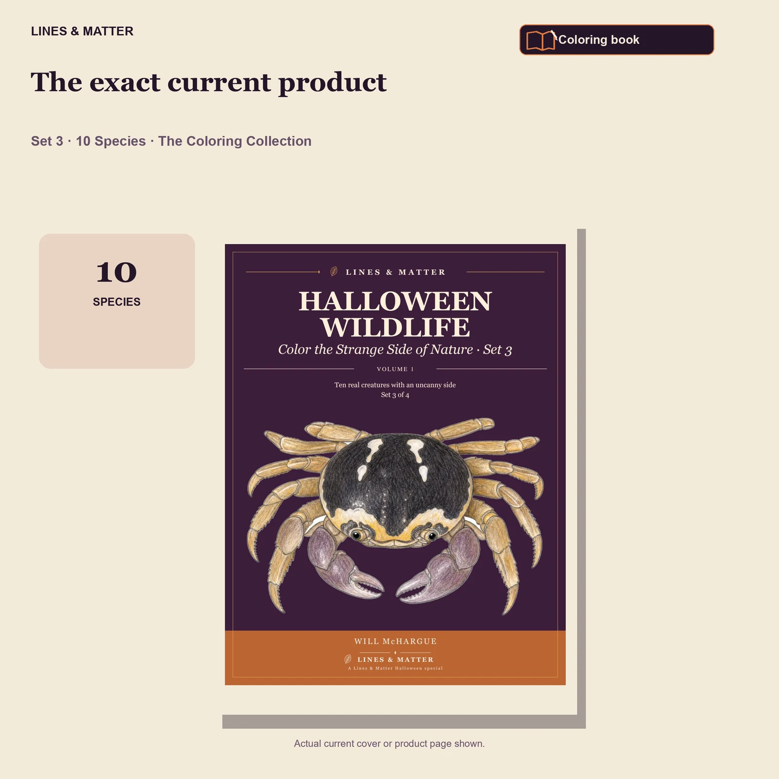 Halloween Wildlife Coloring book — Set 3 — the exact current product